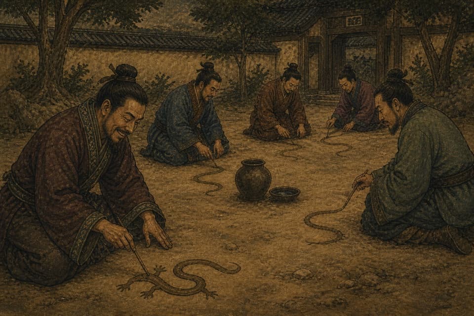 画蛇添足 足を描き足す