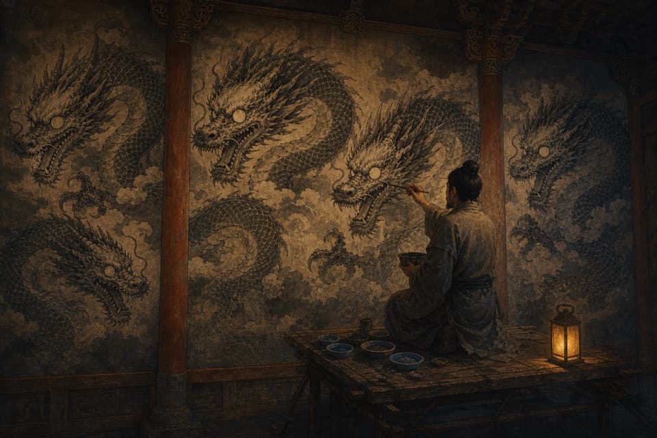 画竜点睛 壁の竜